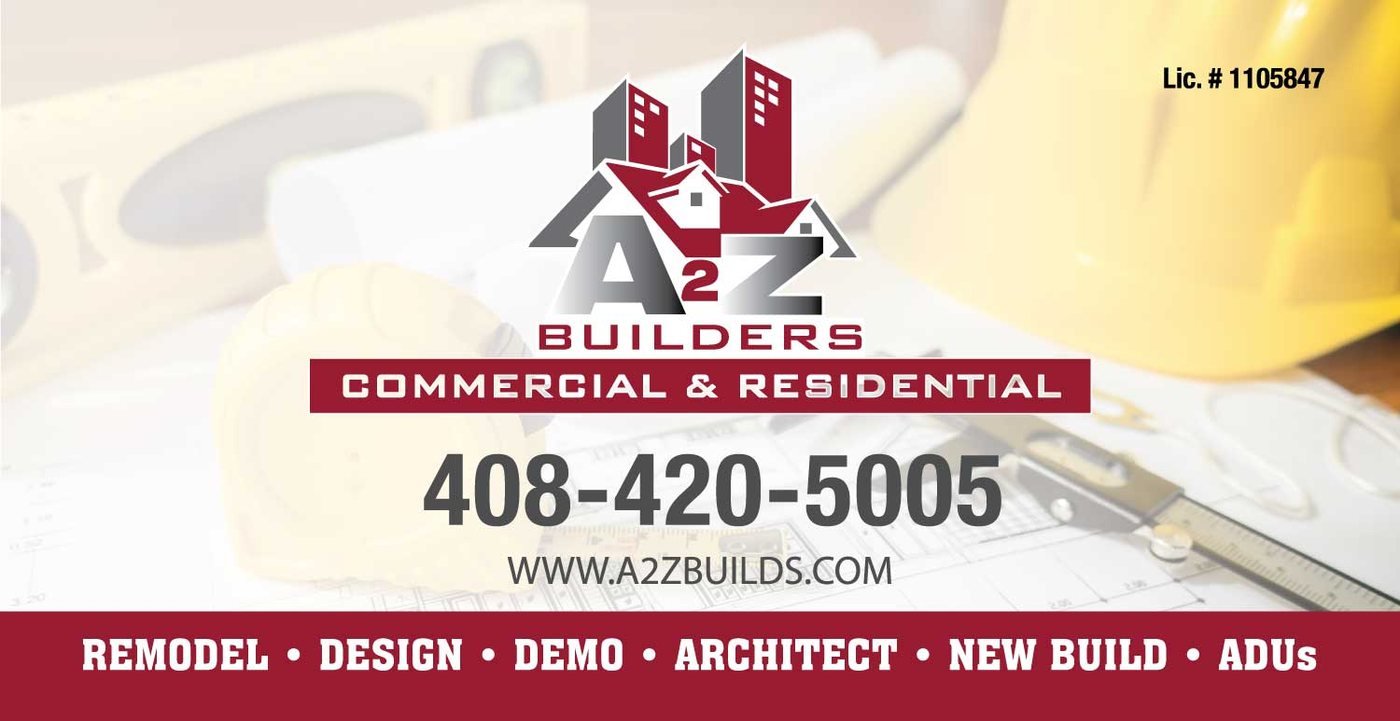 Four by eight foot A2Z Builders job-site banner